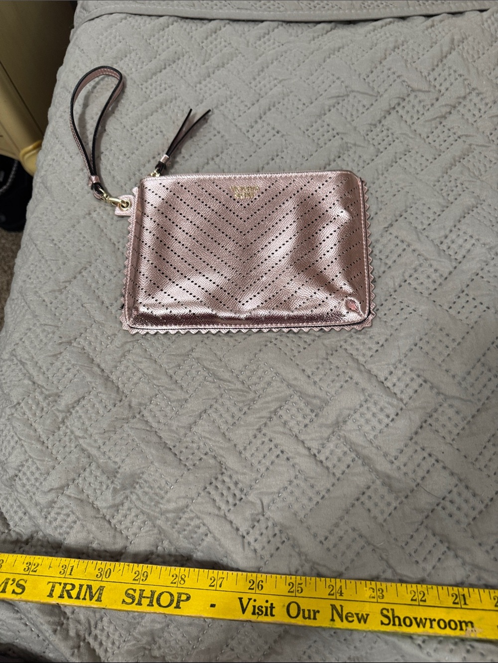 Victoria's Secret Metallic Rose Gold Wristlet Clutch